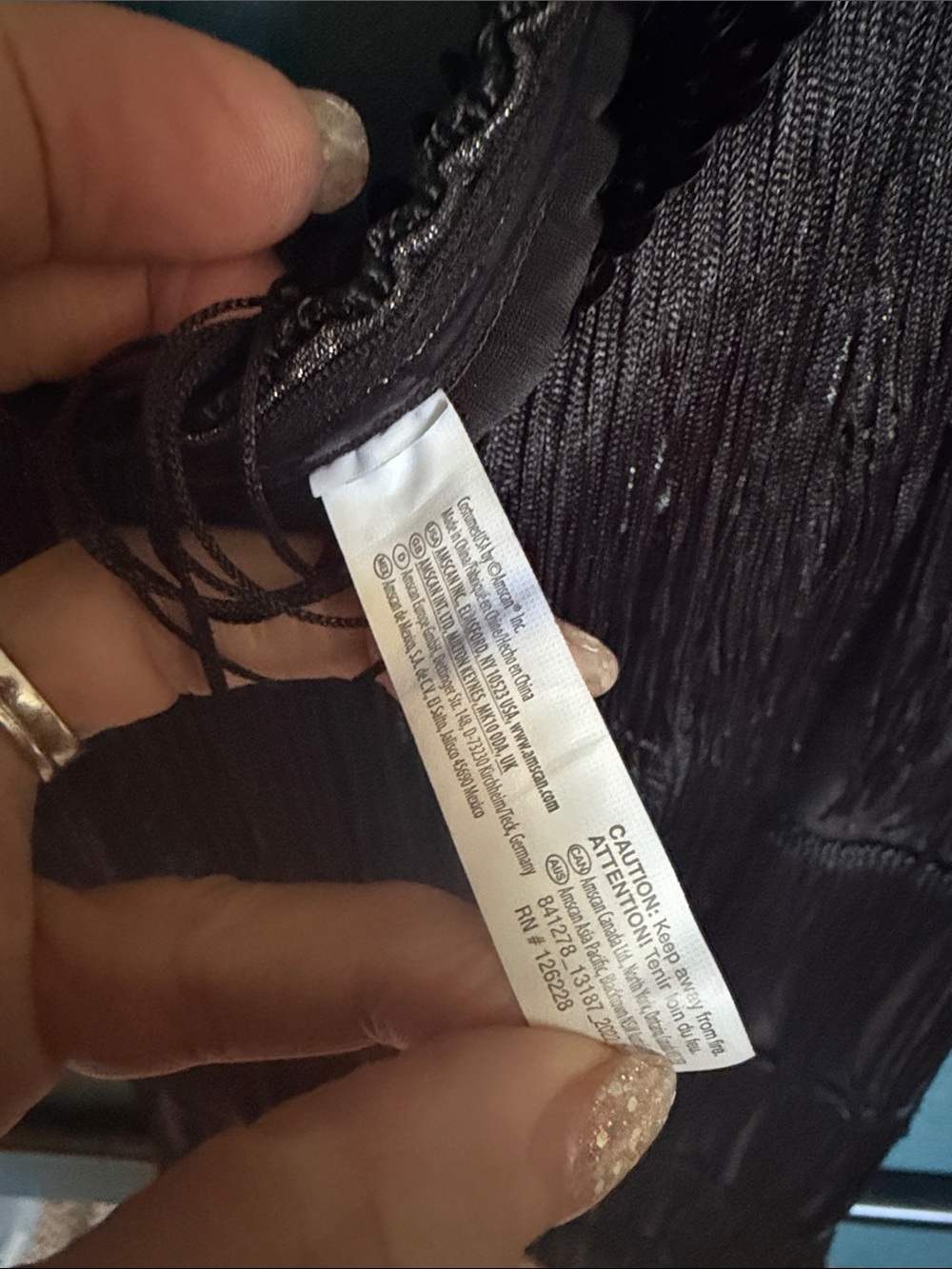 Black flapper fringe dress costume sz xl - Picture 2 of 4